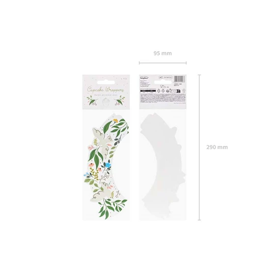 Muffin papír virágos 5x7,5x6,5 cm mix S/6