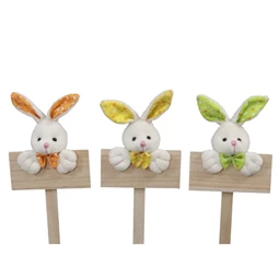 Nyúl fa táblával, betűzős 10x24 cm S/3