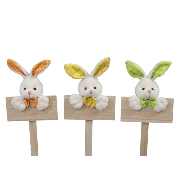 Nyúl fa táblával, betűzős 10x24 cm S/3