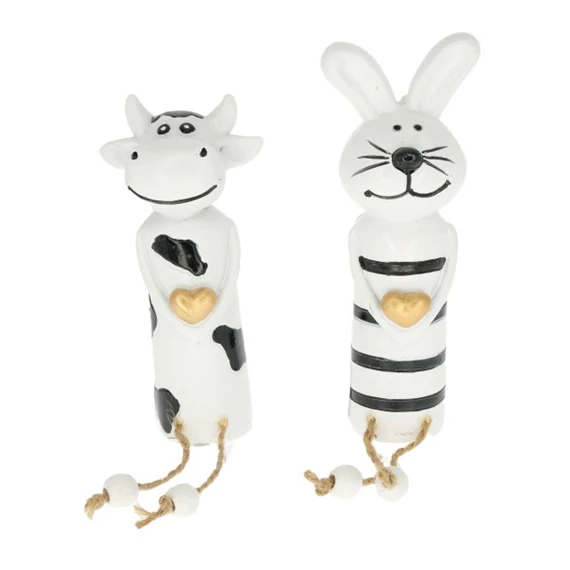 Nyúl, tehén szívvel, lógólábú 4,8x3,5x12,6 cm 2 féle