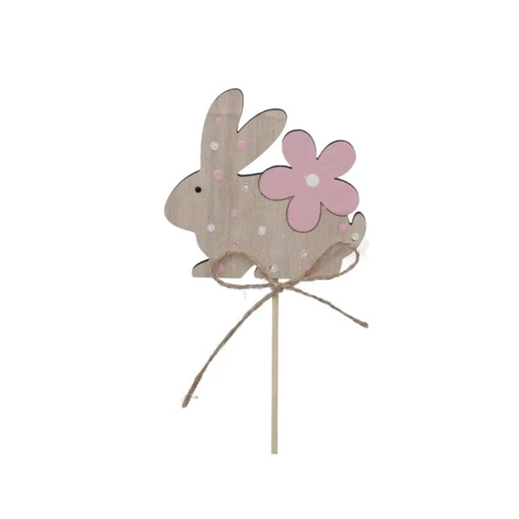 Nyúl virággal, betűzős 7,5x6 cm S/8