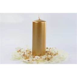 Oszlop gyertya fémes arany 15 x 6 cm S/6