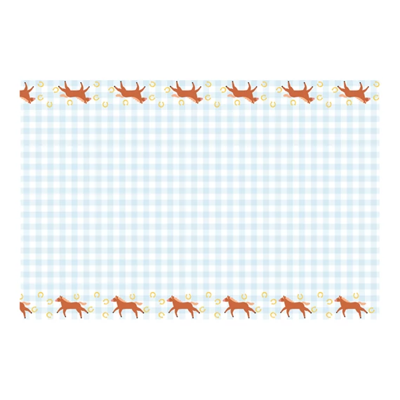 Papír asztalterítő lovakkal, kockás 180x120 cm