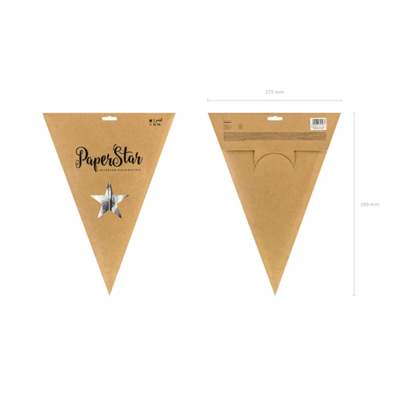 Papír csillag 70 cm ezüst