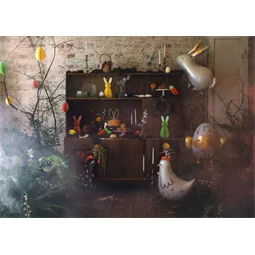 Papír dekoráció méhsejt nyuszi világos zöld 30 cm