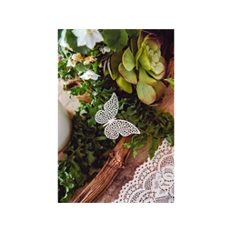 Papír dekoráció pillangó 6,5x4 cm S/10