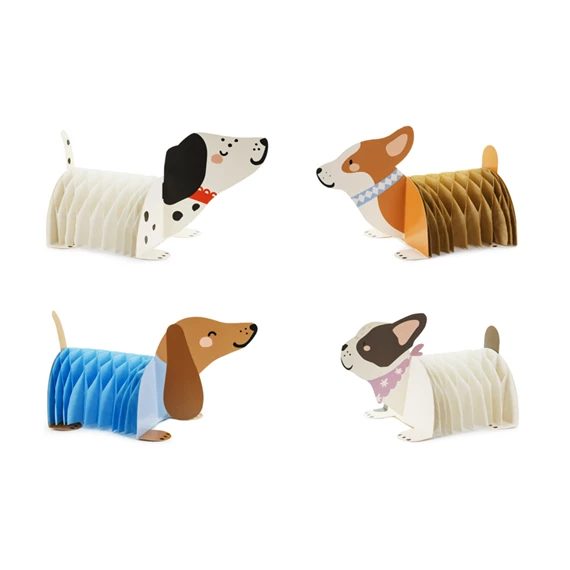 Papír méhsejt dekorációk kutyák, 30-34 cm hosszú, 16-18 cm magas S/4