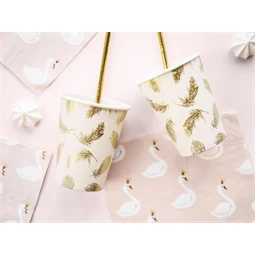 Papírpohár hattyú toll lovely swan, 260 ml S/6