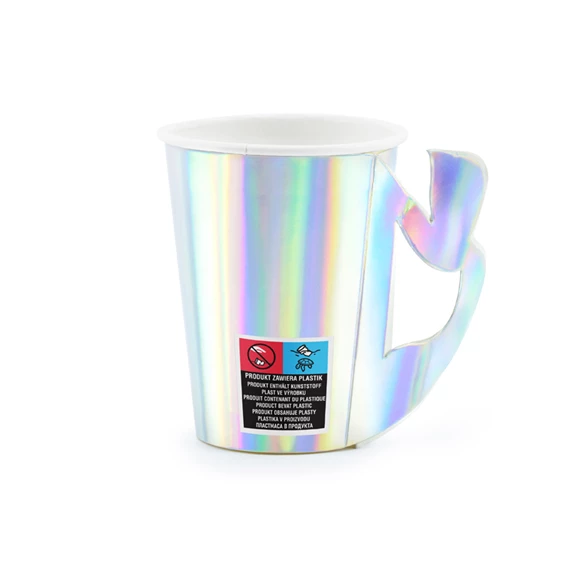 Papírpohár sellő, irizáló, 220 ml S/6