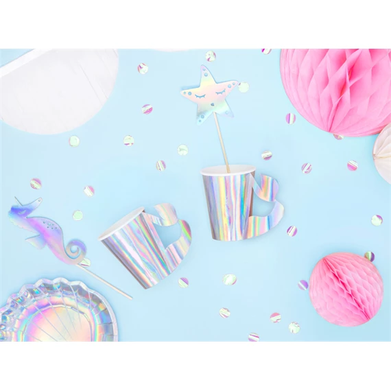 Papír poharak sellő, irizáló, 220 ml S/6