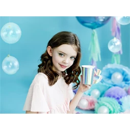 Papír poharak sellő, irizáló, 220 ml S/6