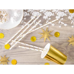 Papír szívószálak arany 19,5 cm S/10