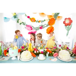 Papírdísz virágok 35 cm mix S/3