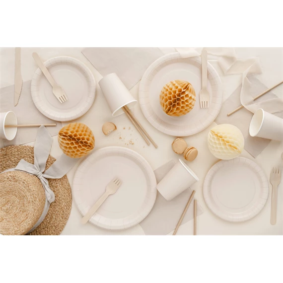 Papírtányér 18 cm bézs S/6