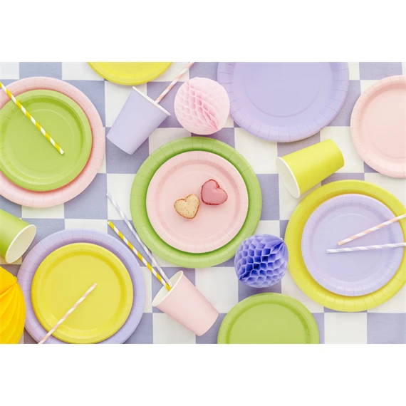 Papírtányér 18 cm világoszöld S/6