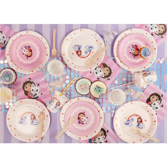 Papírtányér Gabby babaháza, vegyes, 18 cm S/6