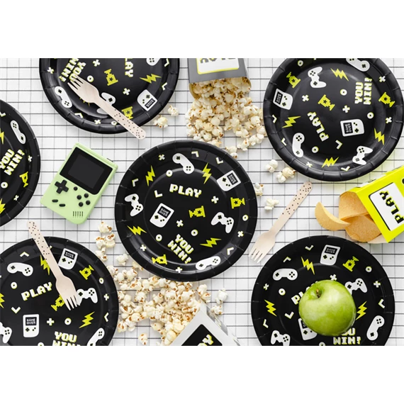 Papírtányér gamepad 23x23 cm mix S/6