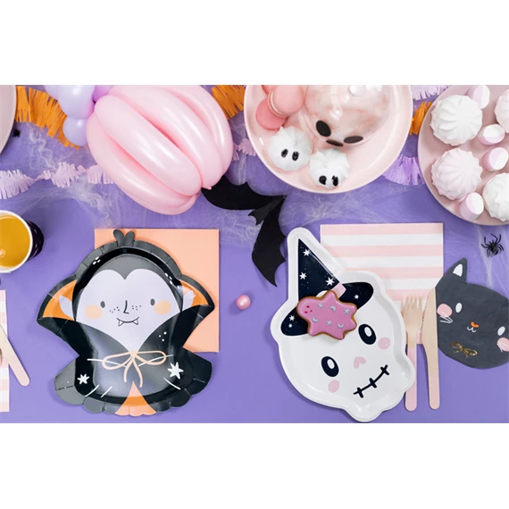 Papírtányér koponya 18x27 cm mix S/6