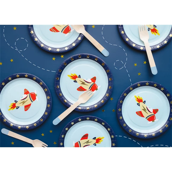 Papírtányér repülőgép, 18x18 cm, mix S/6