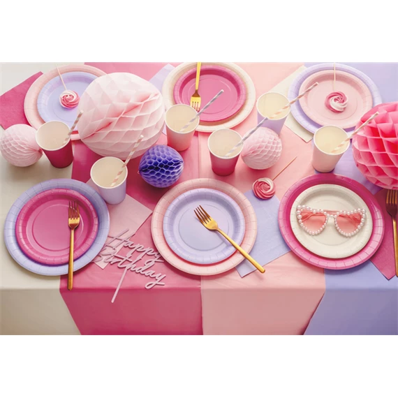 Papírtányér sötét rózsaszín 18 cm S/6