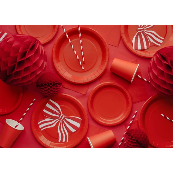Papírtányérok 23 cm piros S/6