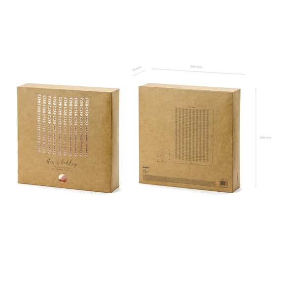 Party függöny virágokkal rózsaarany 100x210 cm