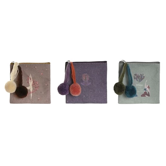 Pénztárca jóga mintás 10,5x1x11 cm 3 féle