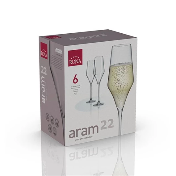 Pezsgős pohár ARAM 220 ml 6,6x24,2 cm S/6