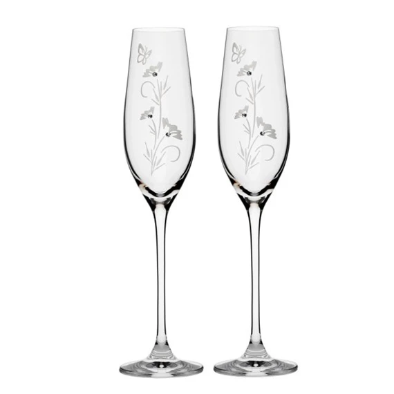 Pezsgős pohár Swarovski kristállyal 210 ml 26,3x6,6 cm S/2