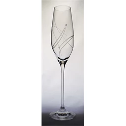 Pezsgős pohár Swarovski kristállyal 210 ml 26,3x6,6 cm S/6