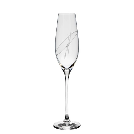 Pezsgős pohár Swarovski kristállyal 210 ml 26,3x6,6 cm S/6