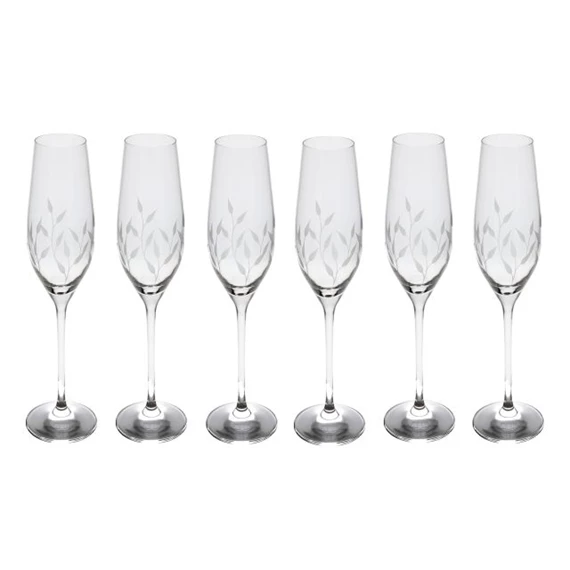 Pezsgős pohár Swarovski kristállyal 210 ml 26,3x6,6 cm S/6