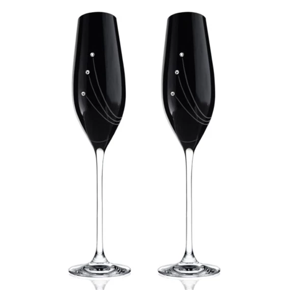 Pezsgős pohár Swarovski kristállyal 210 ml 26,3x6,6 cm S/2