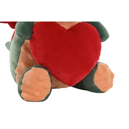 Plüss dinoszaurusz szívvel 14x20x25 cm