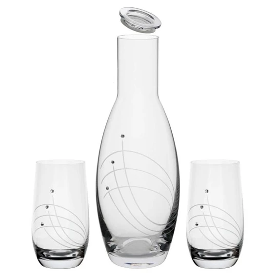 Pohár kancsóval Swarovski kristállyal 1270 ml/390 ml 28x10,4 cm S/3