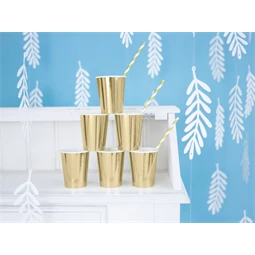 Papírpohár arany 220 ml S/6