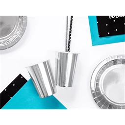 Papírpohár ezüst 220 ml S/6