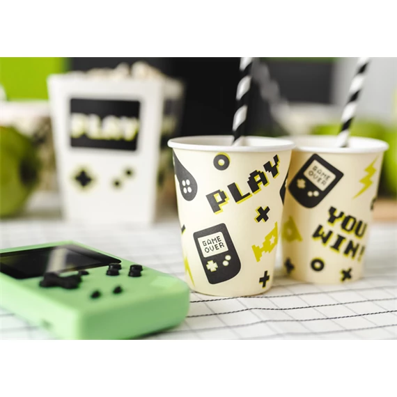 Papírpohár gamer, 220 ml, mix S/6