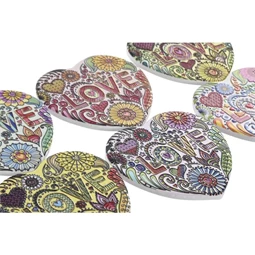 Poháralátét szív 11x11x0,5 cm 6 féle