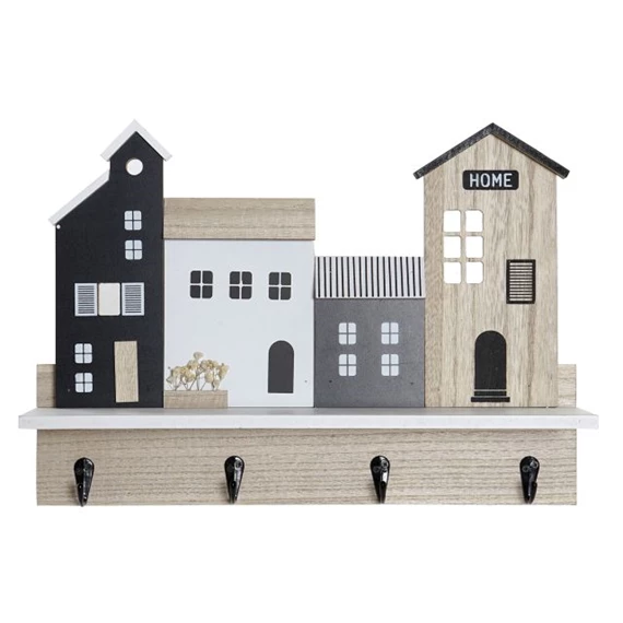 Polc falra akasztóval 39x9x27 cm