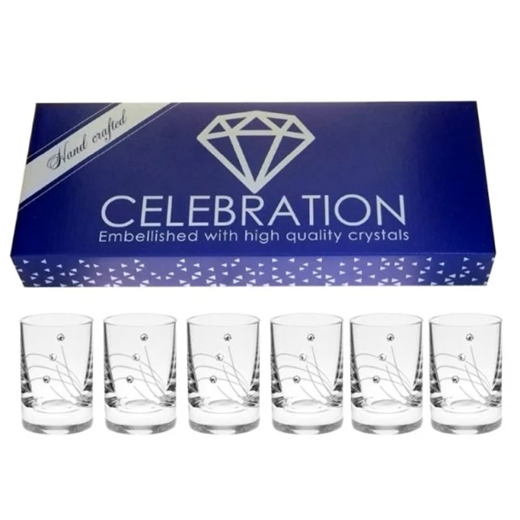 Röviditalos pohár Swarovski kristállyal 30 ml 5,6x3,9 cm S/6