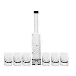 Röviditalos pohár palackkal Swarovski kristállyal 200 ml/30 ml 30,6x5,1 cm S/7