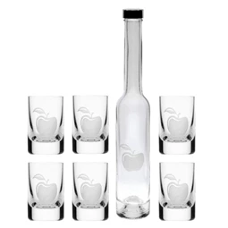 Röviditalos pohár palackkal Swarovski kristállyal 200 ml/30 ml 31x5 cm S/7