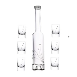 Röviditalos pohár palackkal, Swarovski kristállyal üveg 30 ml/200 ml S/7