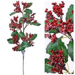 Selyemvirág ág magyal, bogyóval 53 cm
