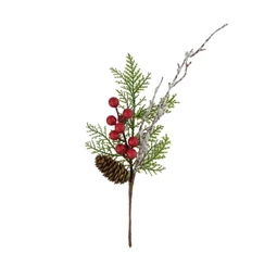 Selyemvirág ág tobozzal, bogyóval 35 cm