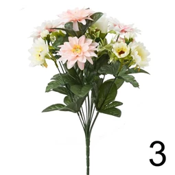 Selyemvirág rózsacsokor dáliával 41 cm 3 féle
