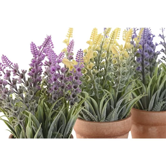 Selyemvirág kaspóban 10x10x21 cm 3 féle