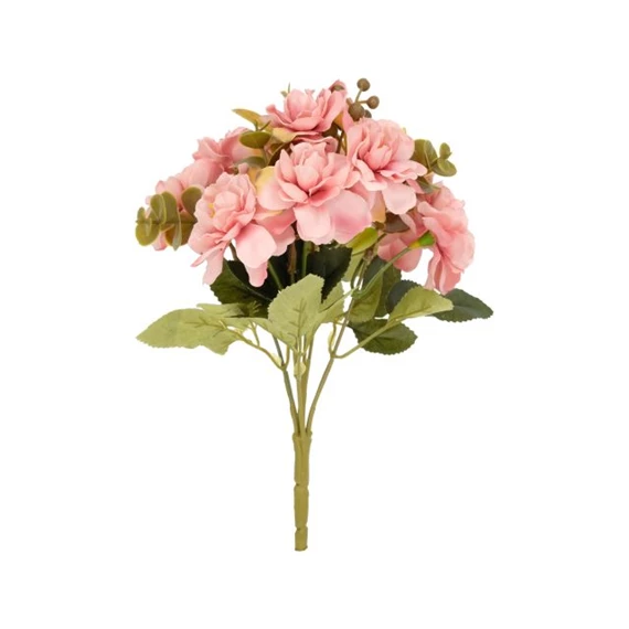 Selyemvirág Mályvarózsa csokor 28 cm