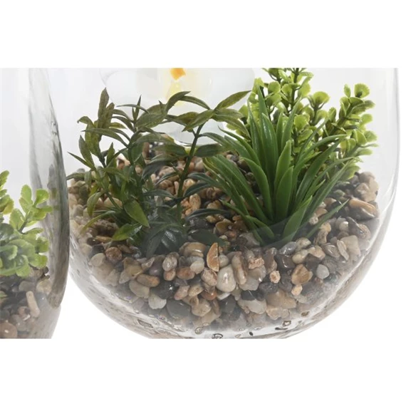 Selyemvirág orchidea vázában 15x15x25 cm 2 féle